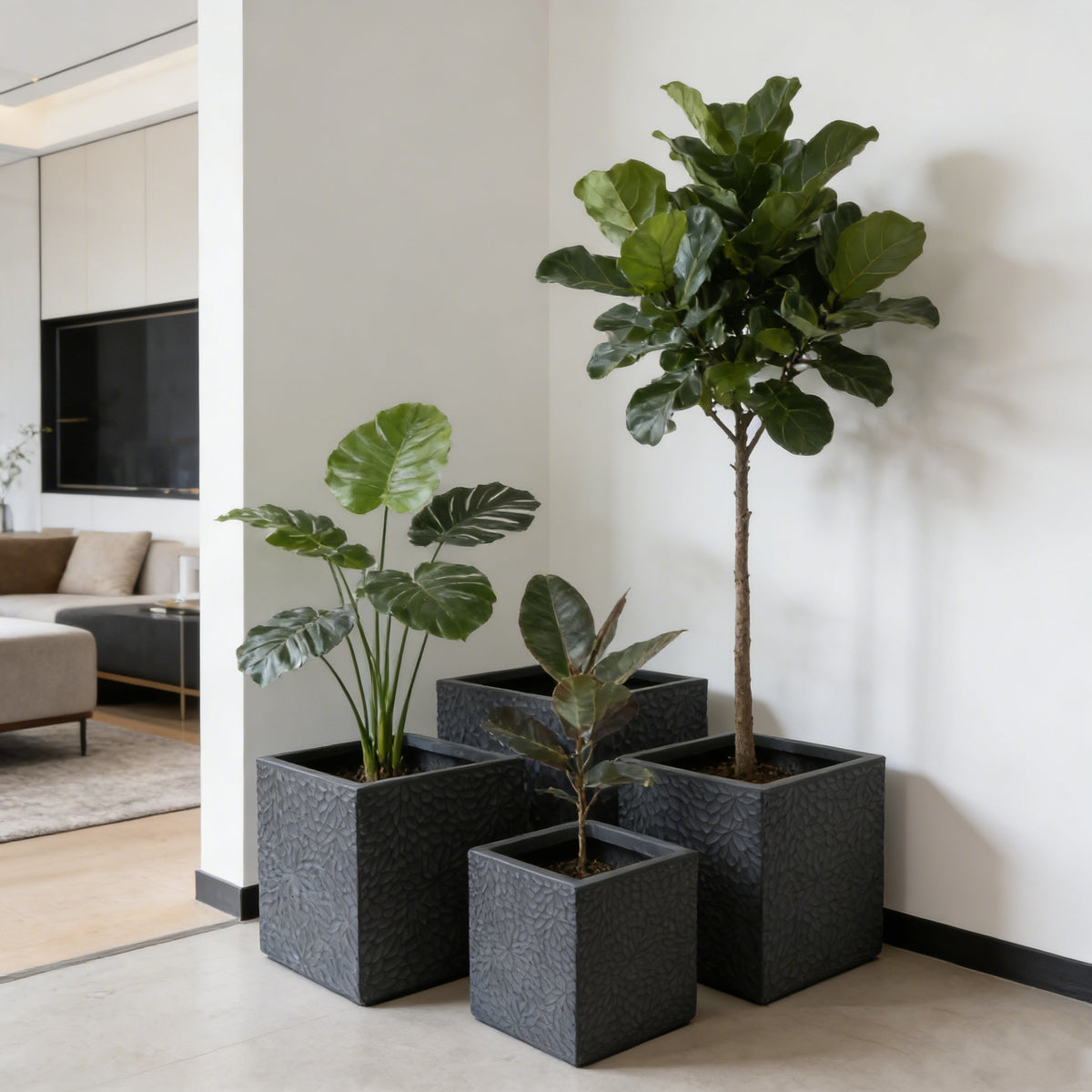 Large Outdoor Indoor Planter Set of 4