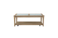 Frosted Glass Top Cocktail Table With Casters