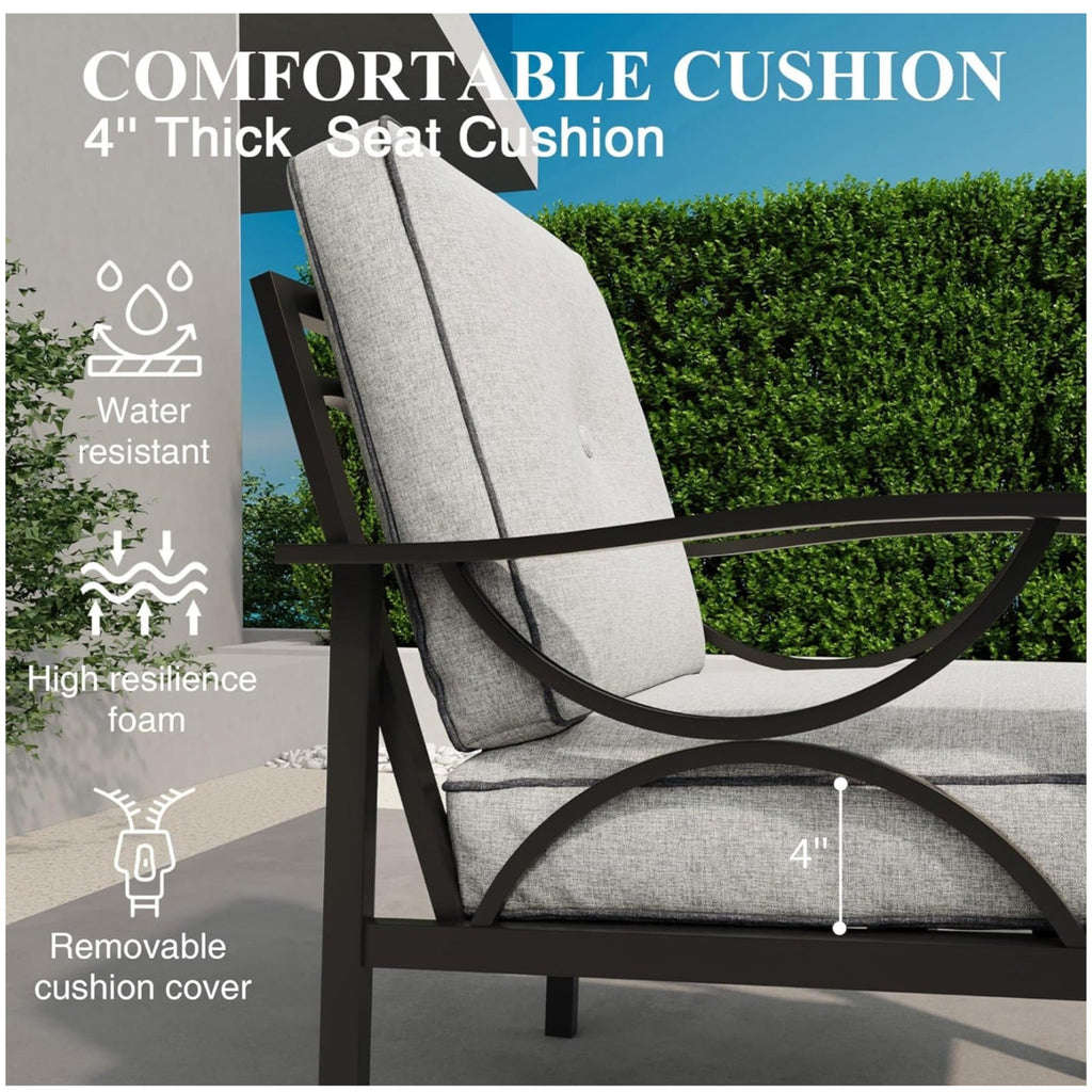 Set of 2 All-Weather Metal Armchairs