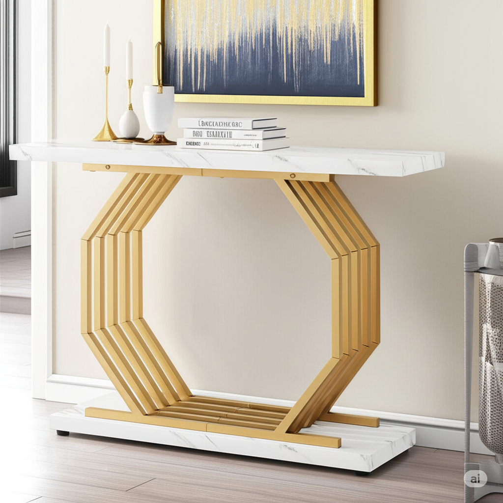 40-Inch Gold Console Table