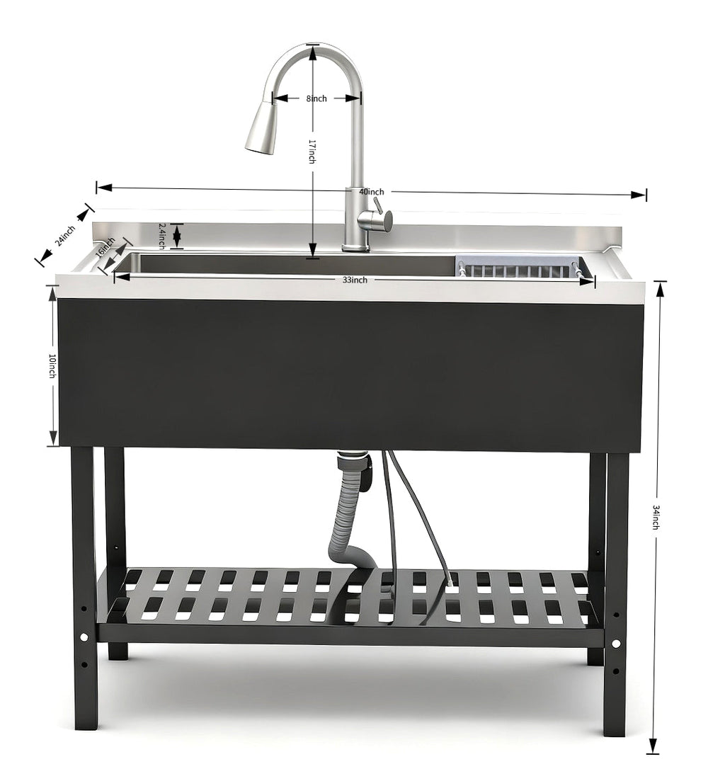 Freestanding Stainless Steel Utility Sink
