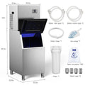 Commercial 550Lbs/24H Ice Maker Machine,Ice Ready in 5-15 min,360Lbs Large Storage,1033W Stainless Steel Electric Nugget Ice Mac
