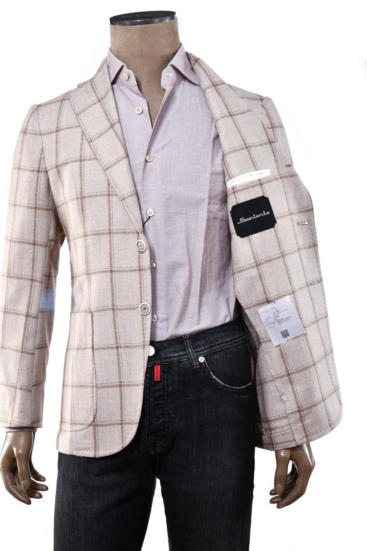 Sartorio Windowpane Virgin Wool-Silk Sport Jacket