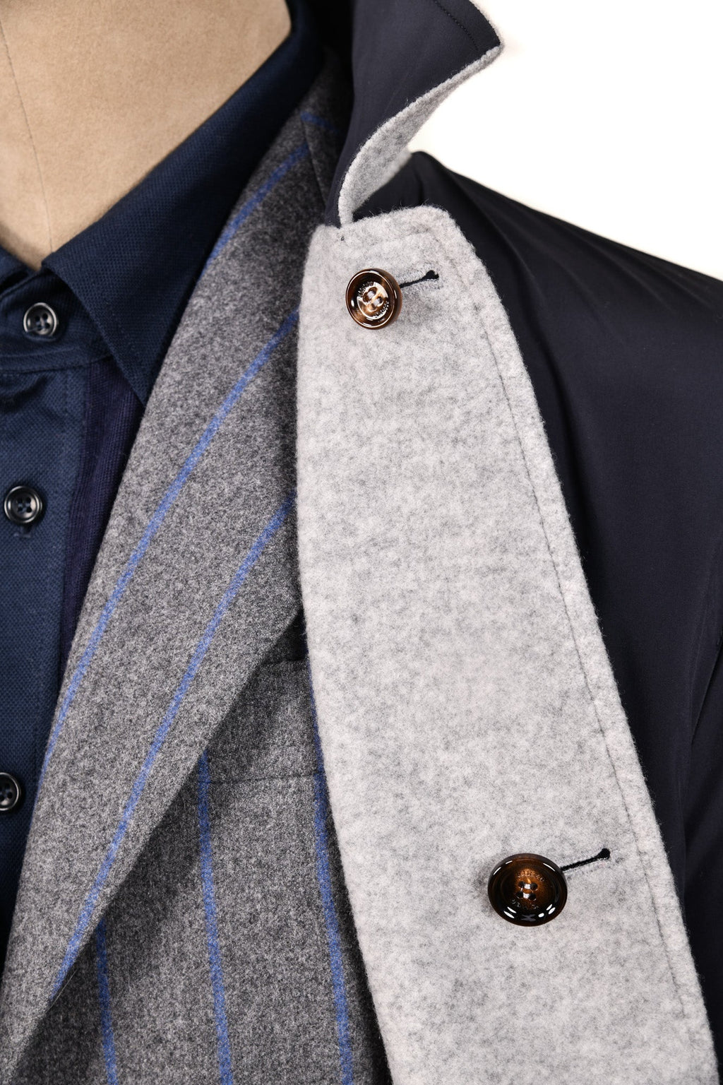 Kired by Kiton Peak Cashmere Reversible Overcoat