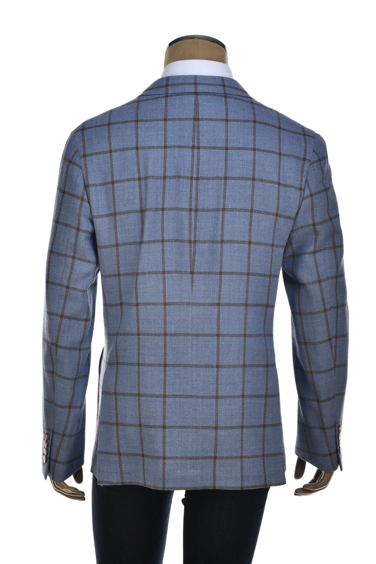 Fiore di Napoli Windowpane Wool Double-Breasted Sport Jacket