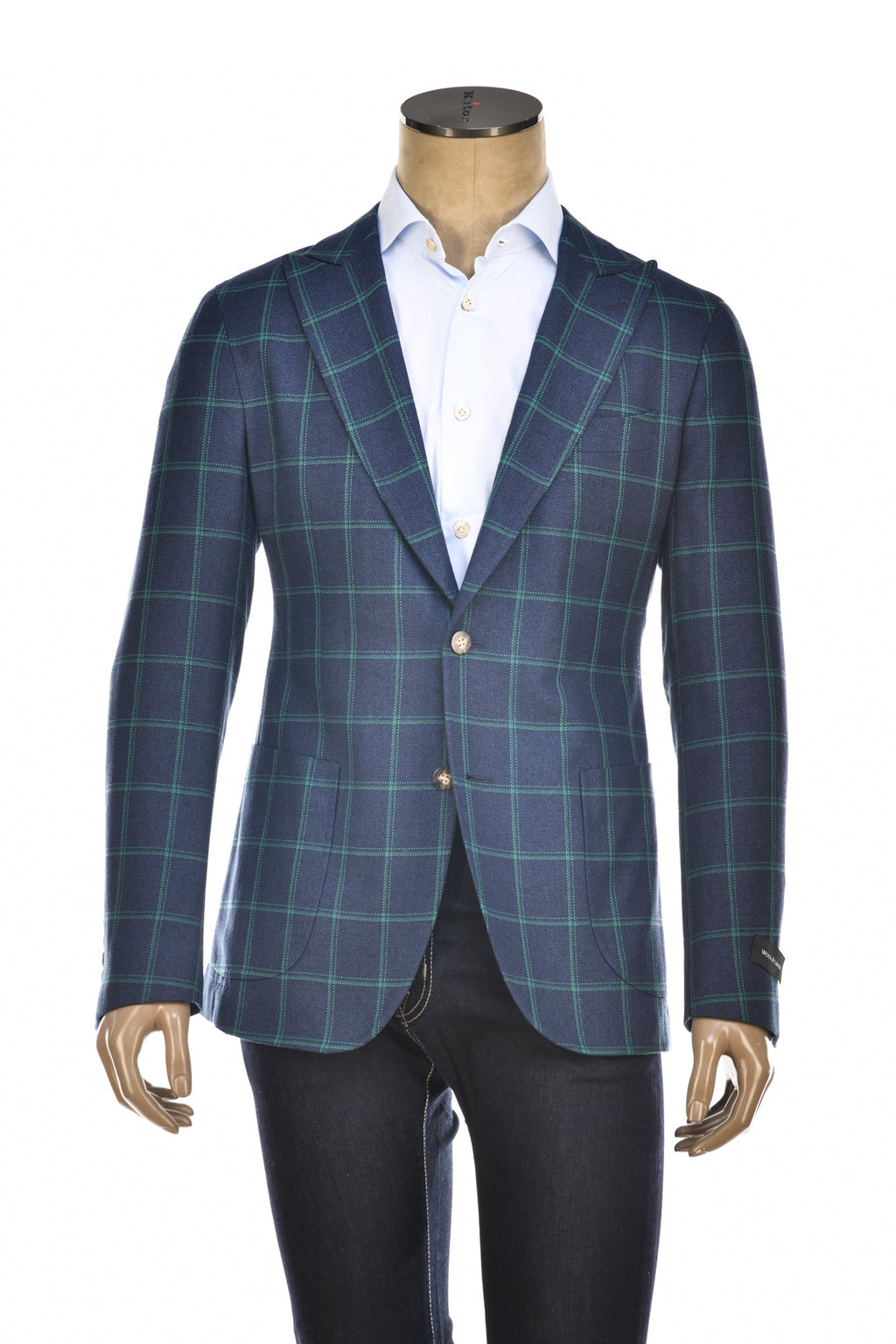 Fiore di Napoli Double Windowpane Wool-Linen Sport Jacket