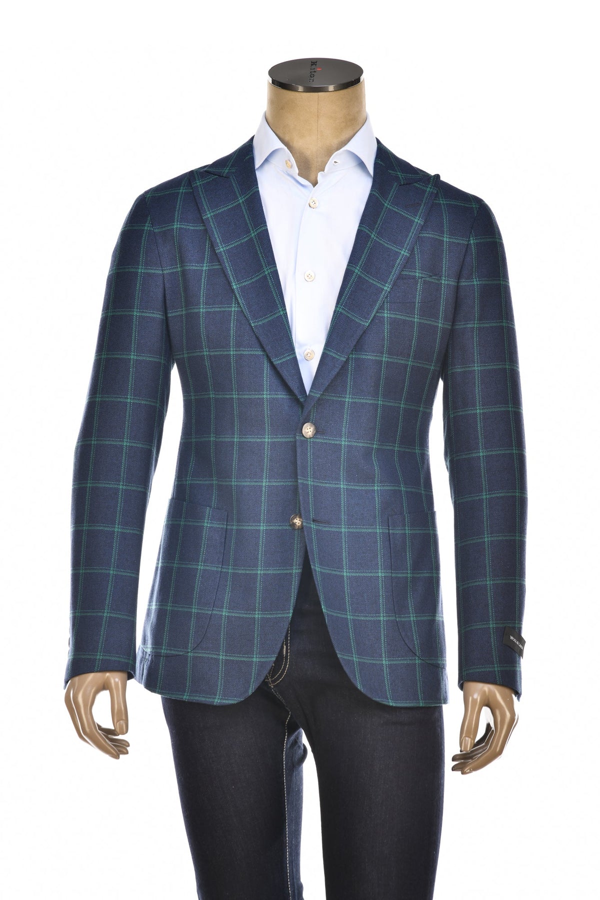 Fiore di Napoli Double Windowpane Wool-Linen Sport Jacket