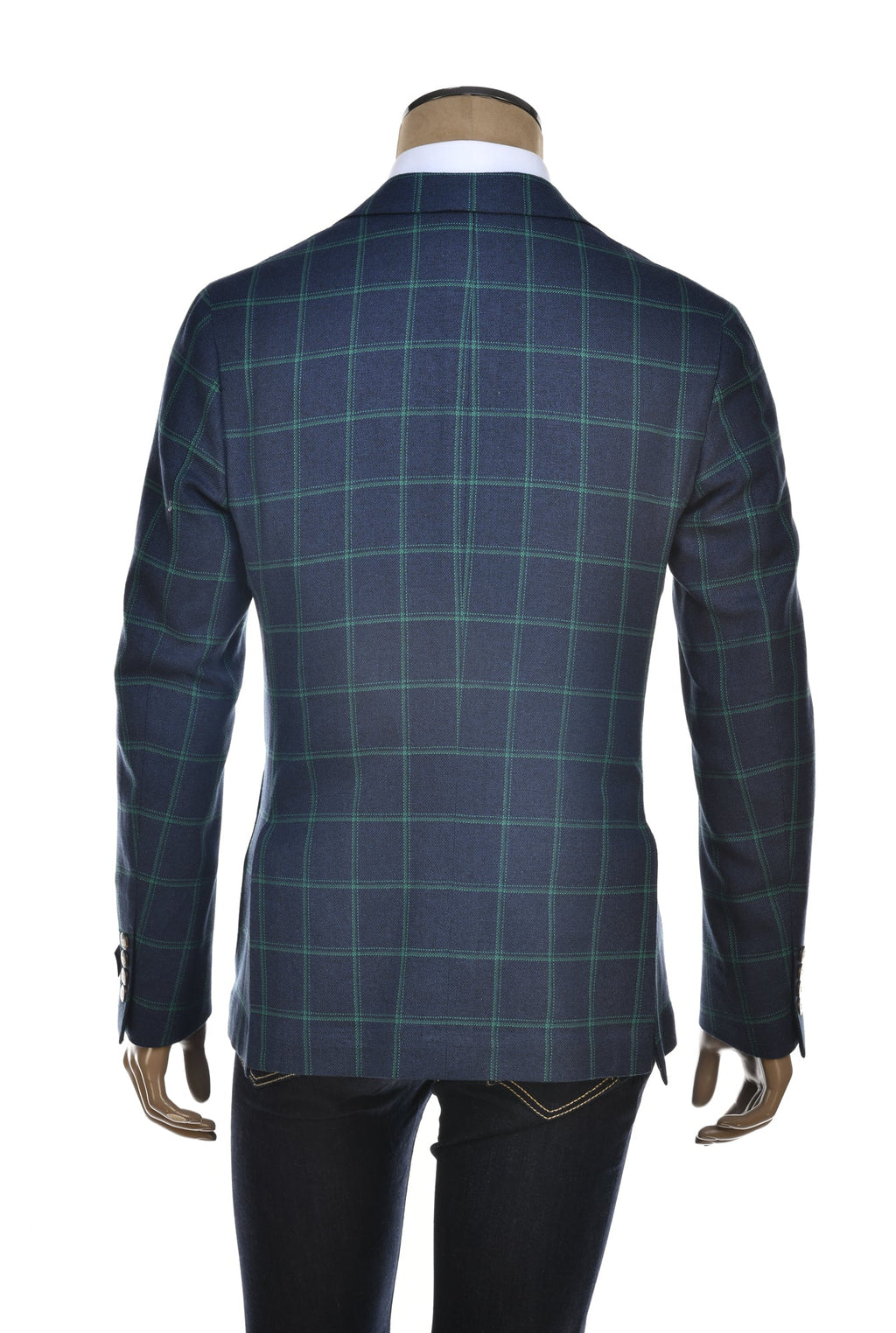 Fiore di Napoli Double Windowpane Wool-Linen Sport Jacket