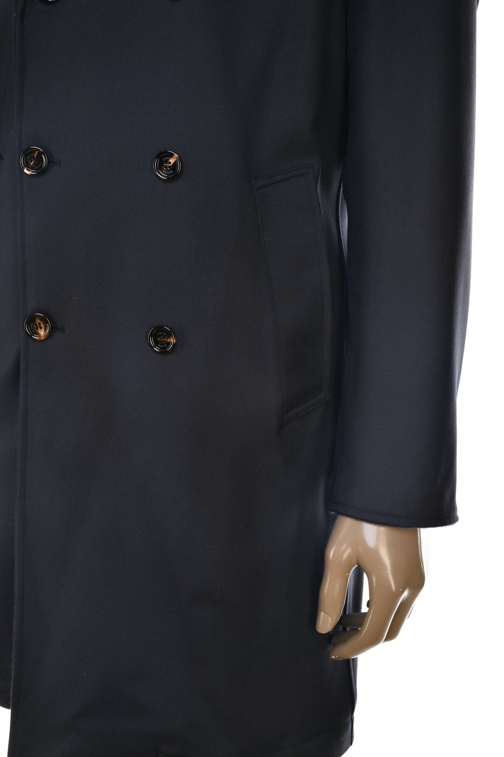 Kired Gyala Acrylic-Wool Double-Breasted Reversible Overcoat