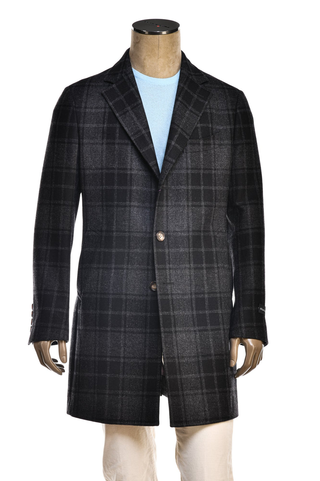 Fiore di Napoli Plaid Wool-Cashmere Overcoat