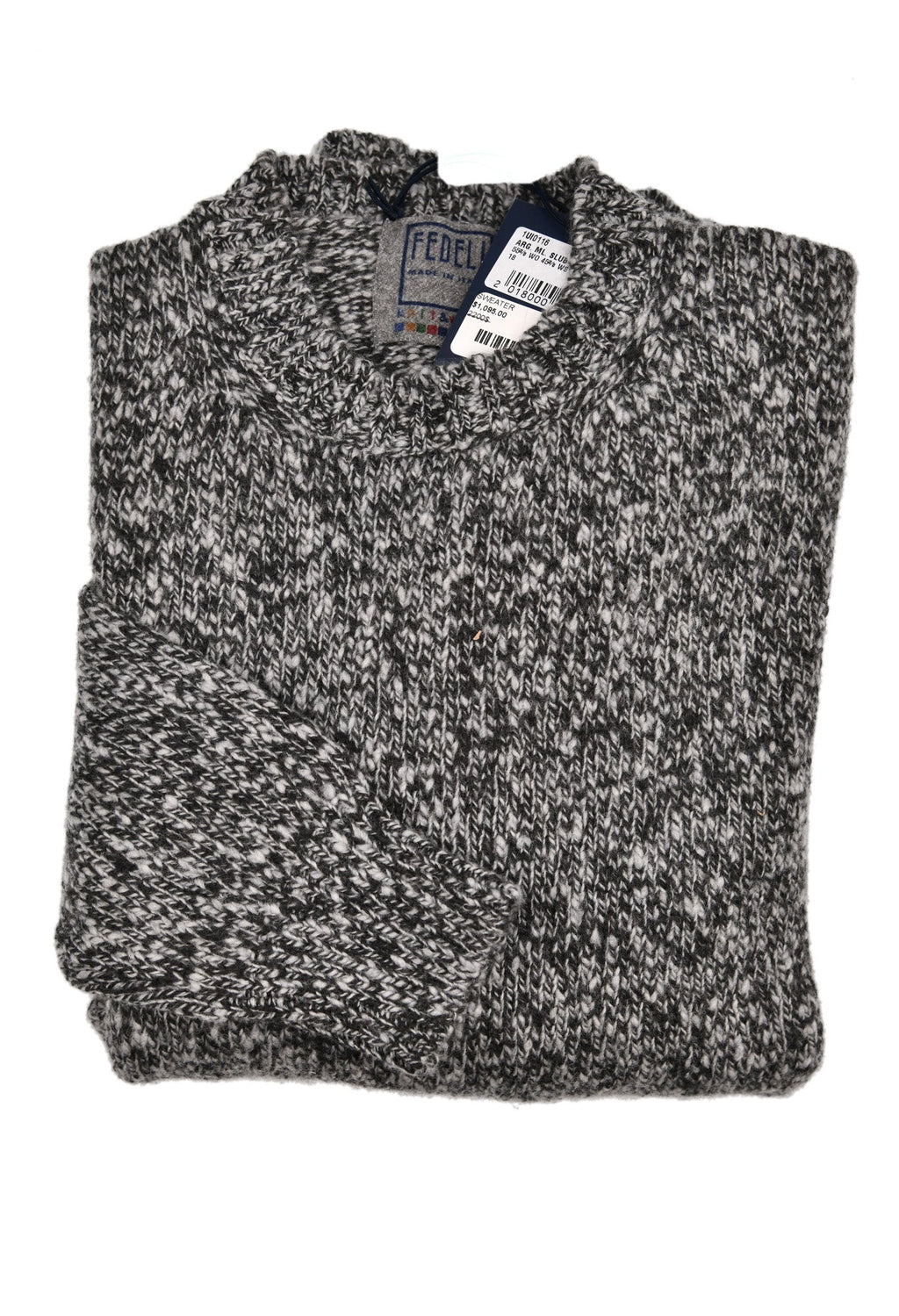 Fedeli Wool-Cashmere Marled Crewneck Knit Sweater
