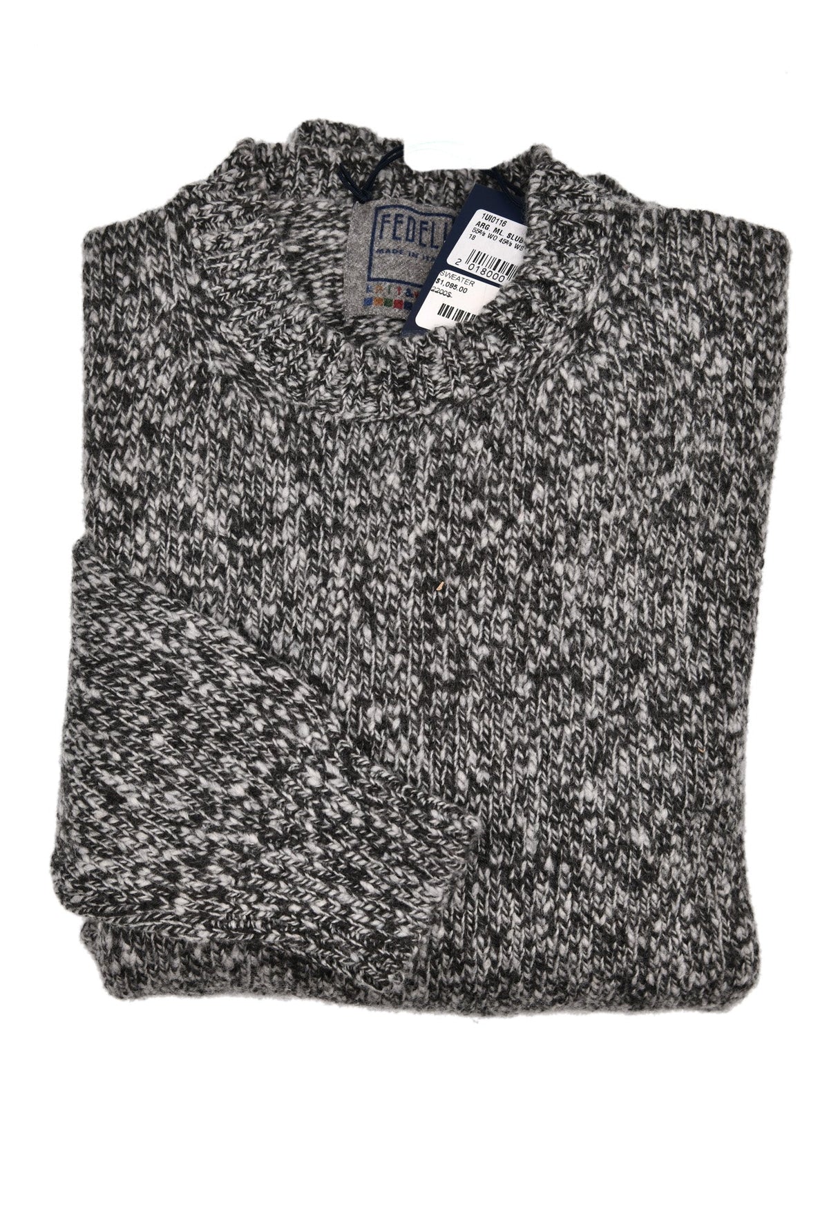Fedeli Wool-Cashmere Marled Crewneck Knit Sweater