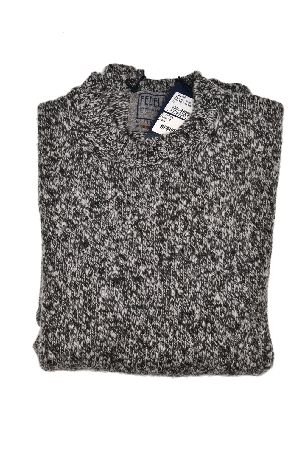 Fedeli Wool-Cashmere Marled Crewneck Knit Sweater