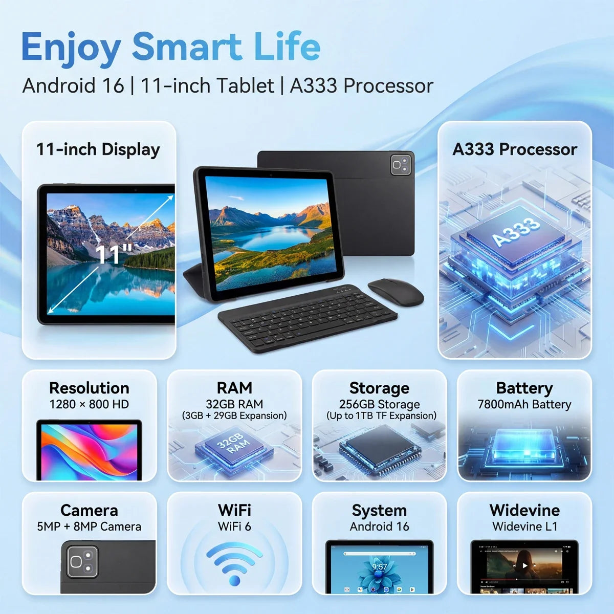 11 Inch Tablet PC K6prol A333 Processor Android 16 32gb(3+29gb) RAM