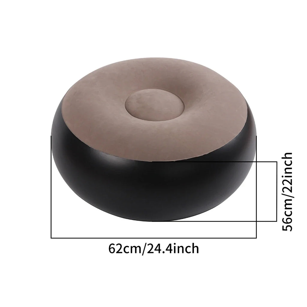 1PC Inflatable Foot Stool Ottoman Round Air Footrest Pouf Portable Seat Sofa Chair 2-in-1 Footrest & Extra Seating Lightweight