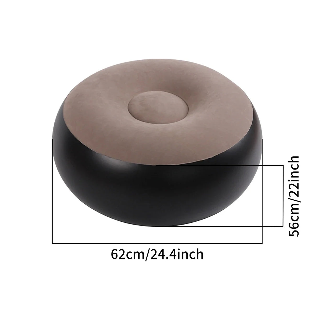 1PC Inflatable Foot Stool Ottoman Round Air Footrest Pouf Portable Seat Sofa Chair 2-in-1 Footrest & Extra Seating Lightweight