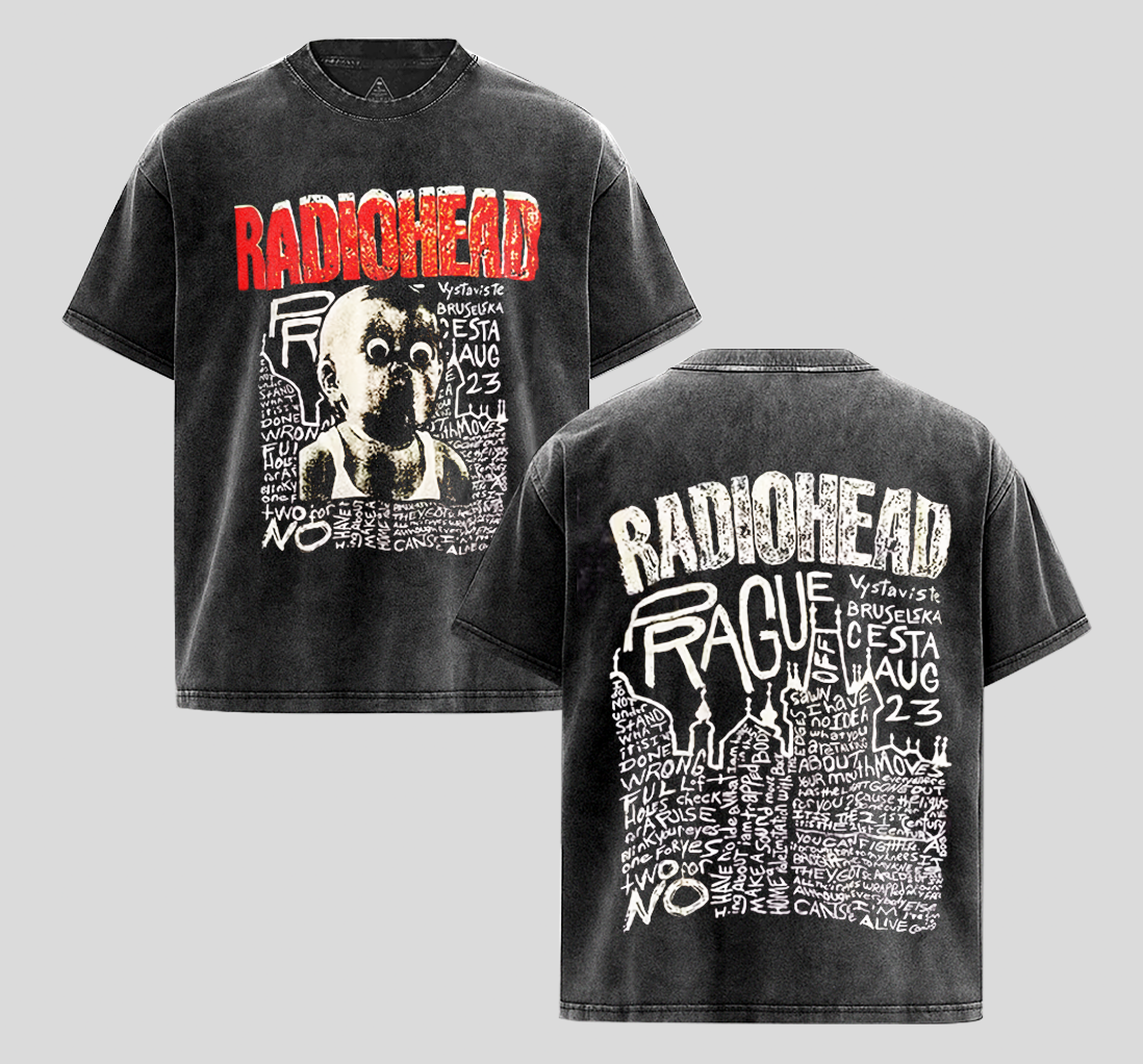 Radio Head Band Vingate Shirts RBW [RD]