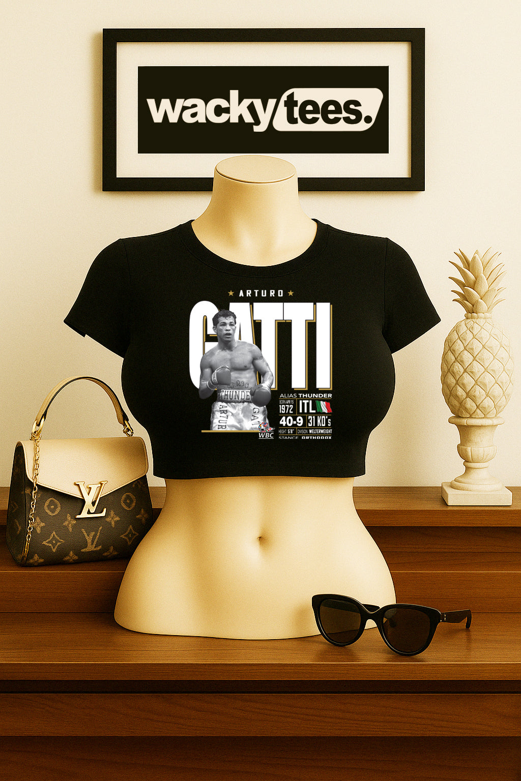Arturo Gatti aka Thunder WBC Champion Tale of the Tape Graphic Tee Shirt