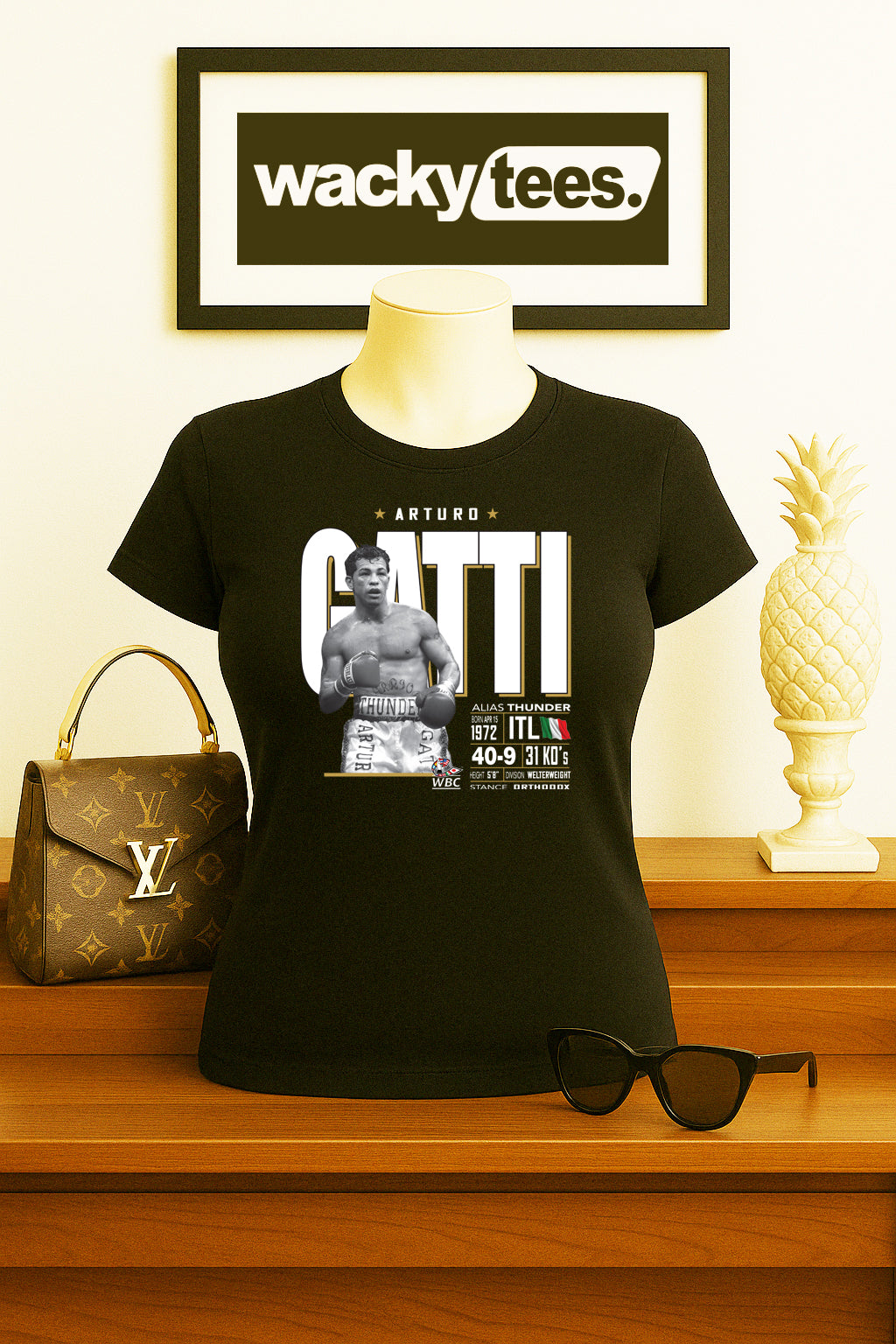 Arturo Gatti aka Thunder WBC Champion Tale of the Tape Graphic Tee Shirt
