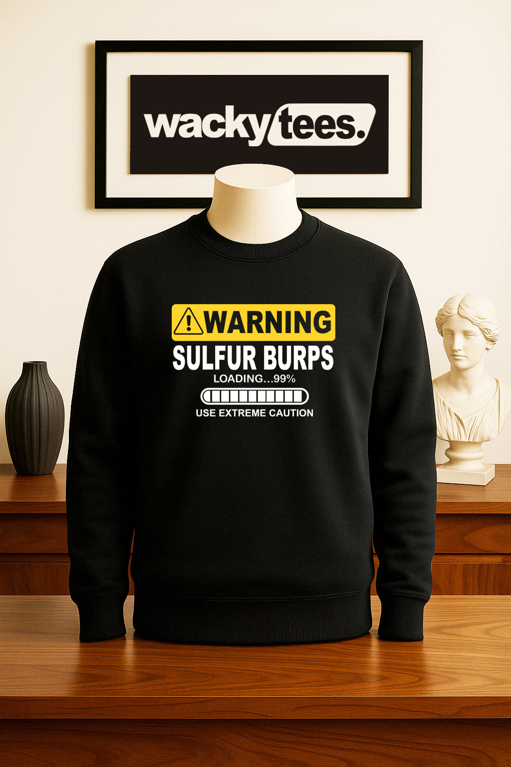 Warning Sulfer Stinky Burps Loading Funny Graphic Tee Shirt