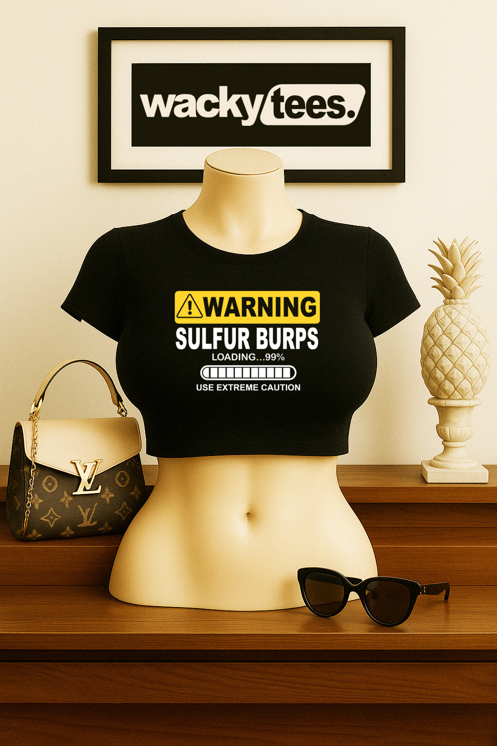 Warning Sulfer Stinky Burps Loading Funny Graphic Tee Shirt