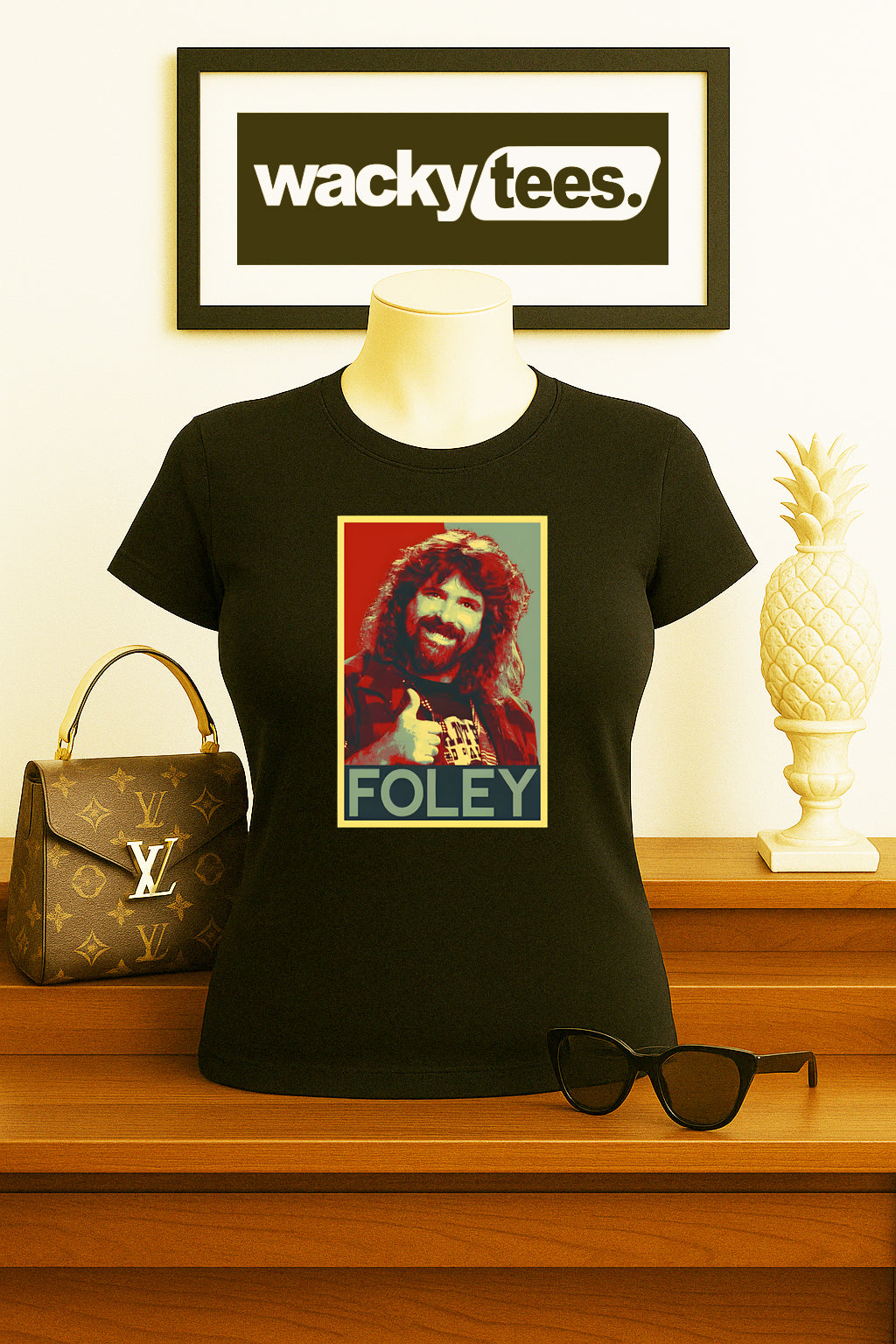 Foley Wrestling Mick Hall of Famer Socko Man Fighter Kind Graphic Tee Shirt