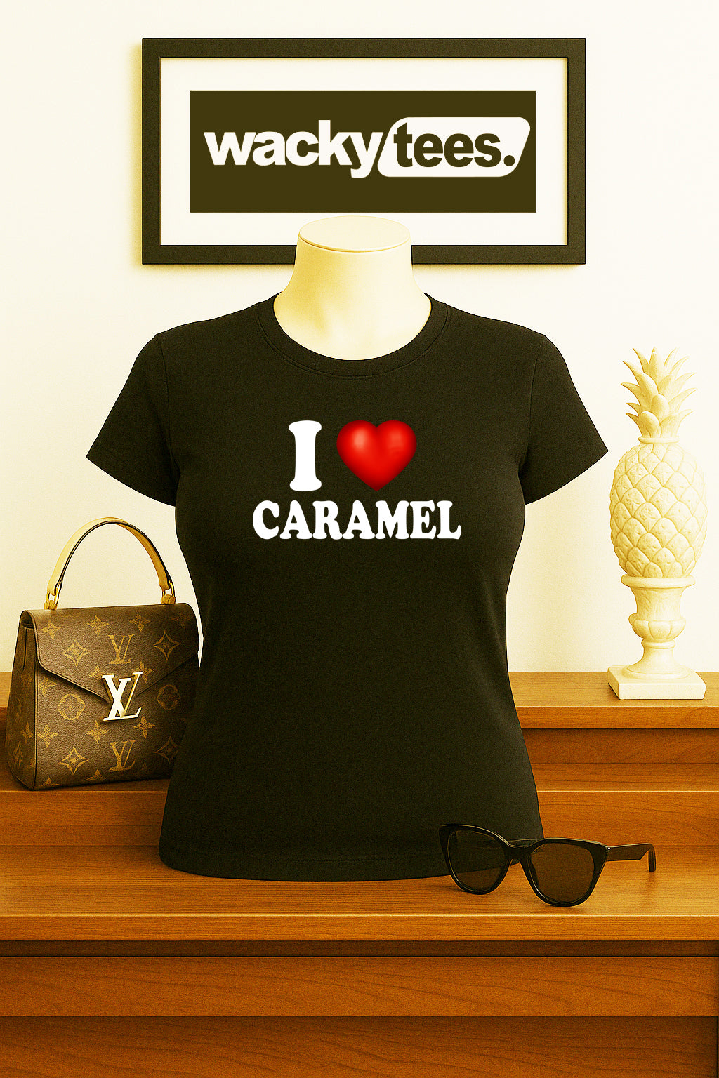 I Love Caramel I Heart Funny Adult Humor Graphic Tee Shirt
