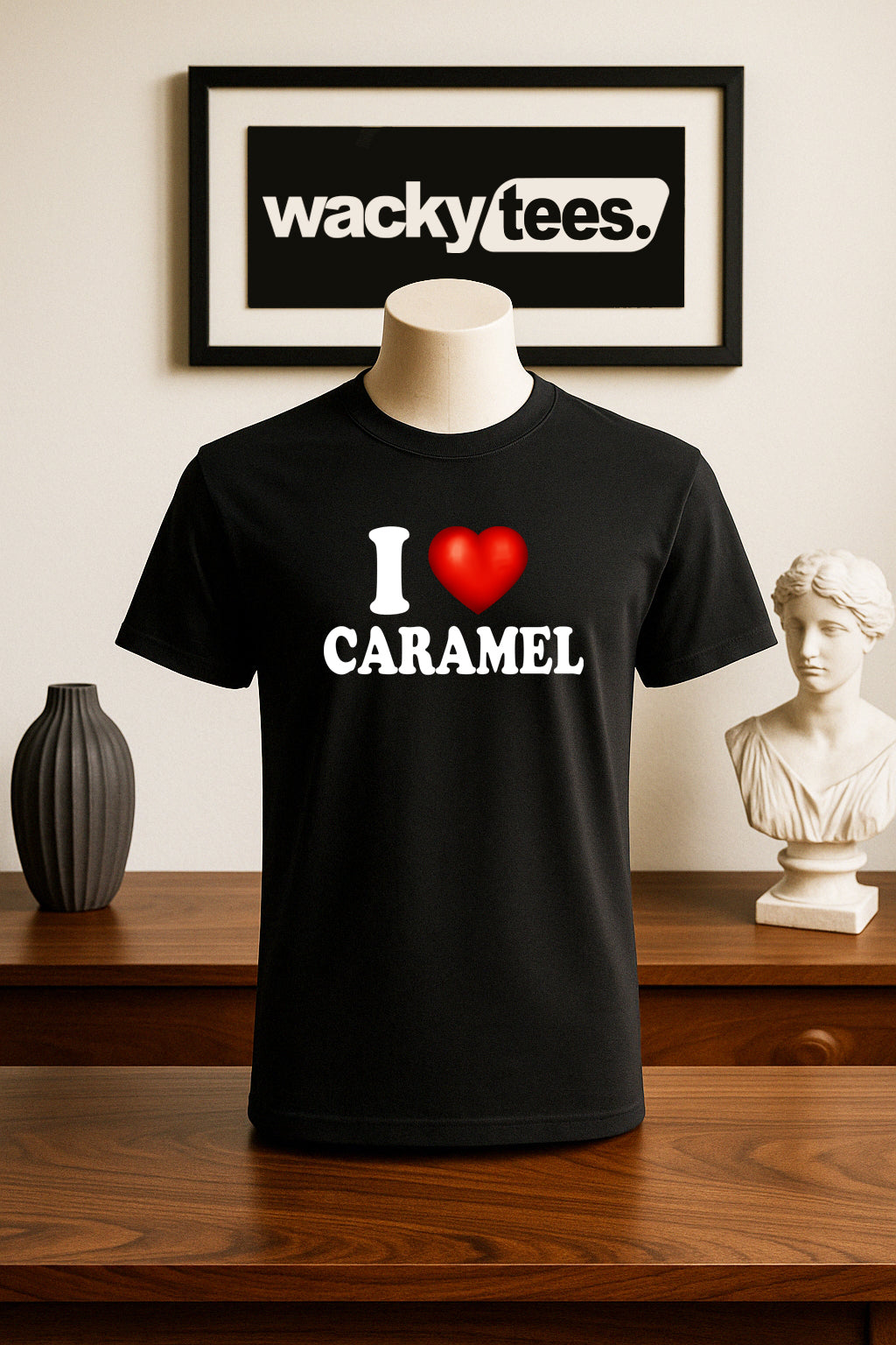 I Love Caramel I Heart Funny Adult Humor Graphic Tee Shirt