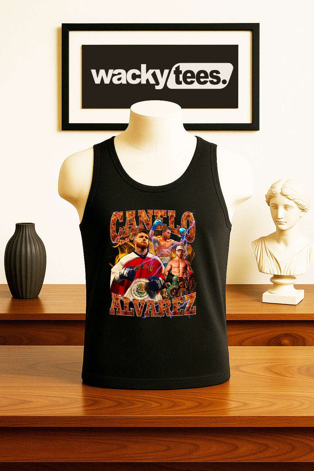 Canelo Alvarez Mexico Lighting Portrait Graphic Tee Shirt