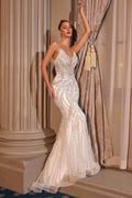Ladivine CC0688W Fitted Bridal Gown Strapless Plunging Neckline