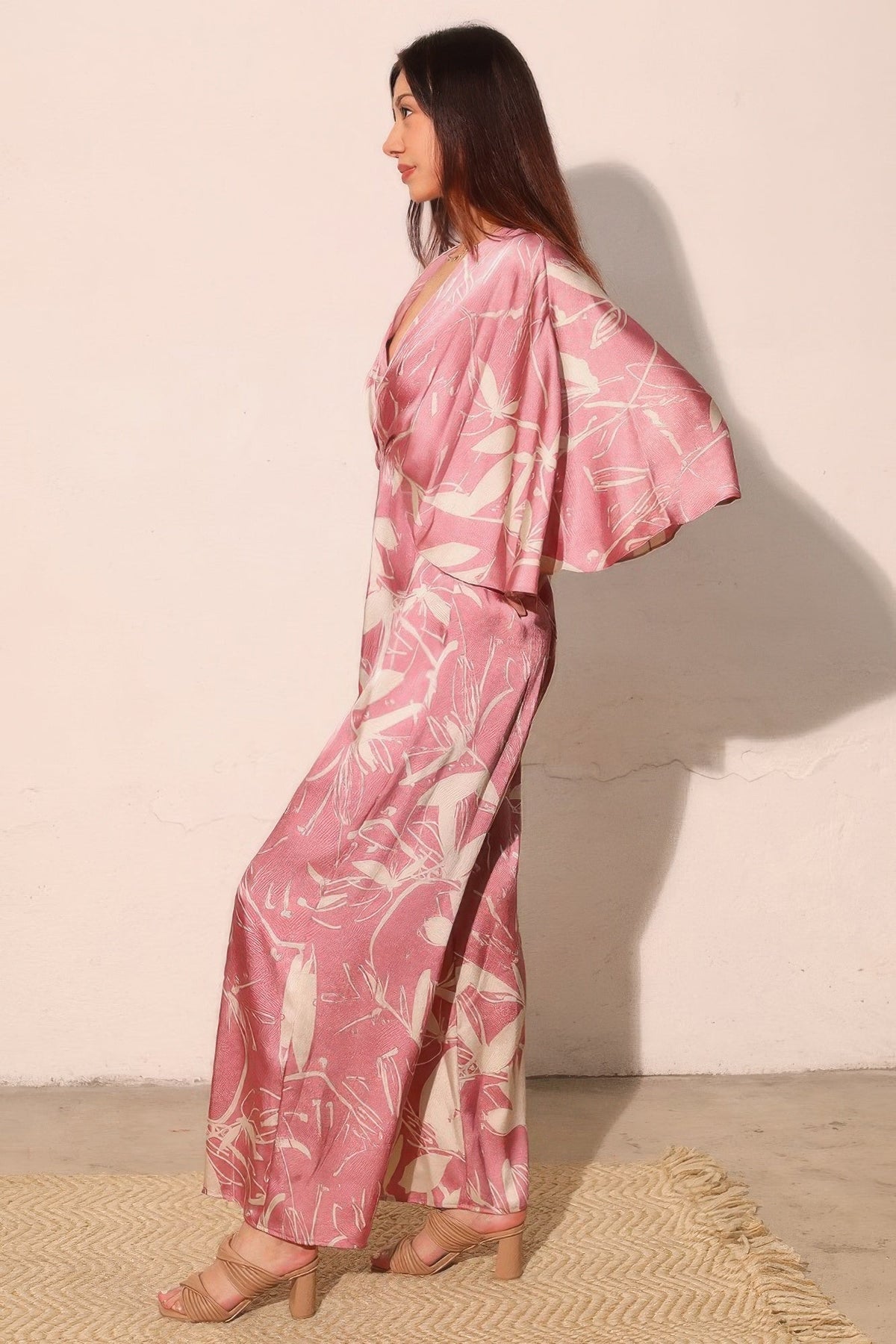 Dreaming Lily Satin Cape Jumpsuit