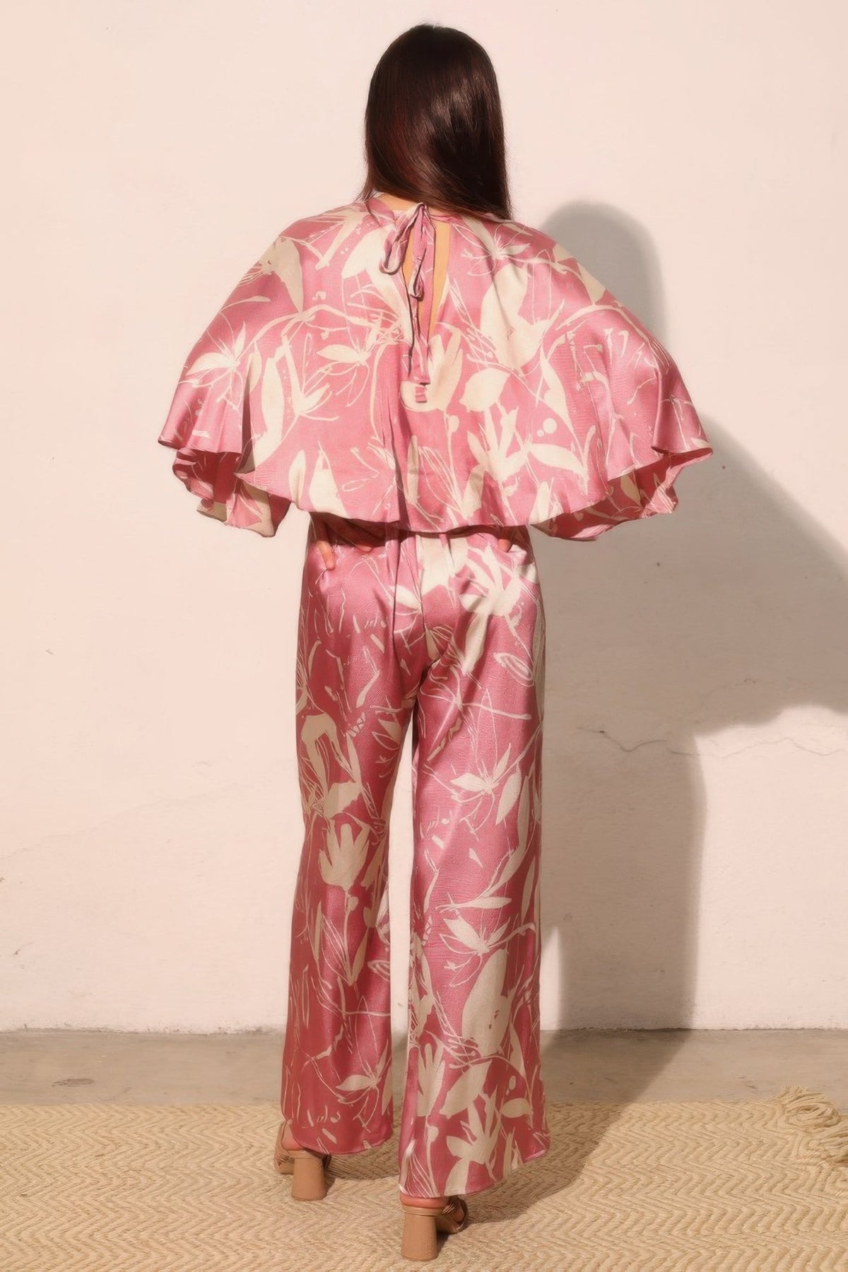Dreaming Lily Satin Cape Jumpsuit