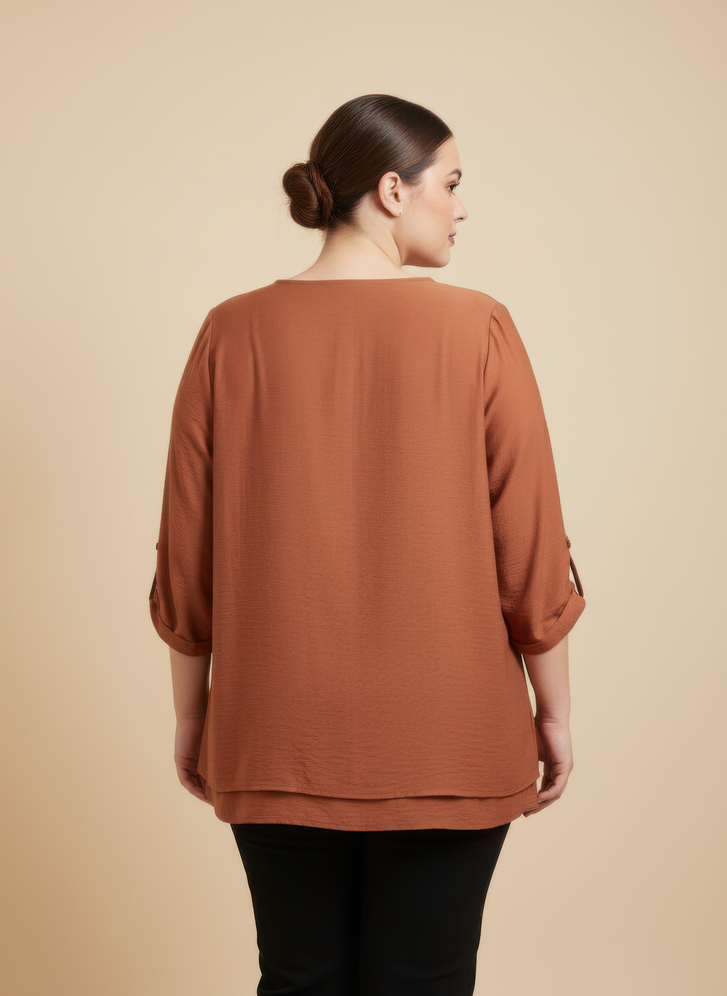 Lace Yoke Bell Sleeve Knit Tunic