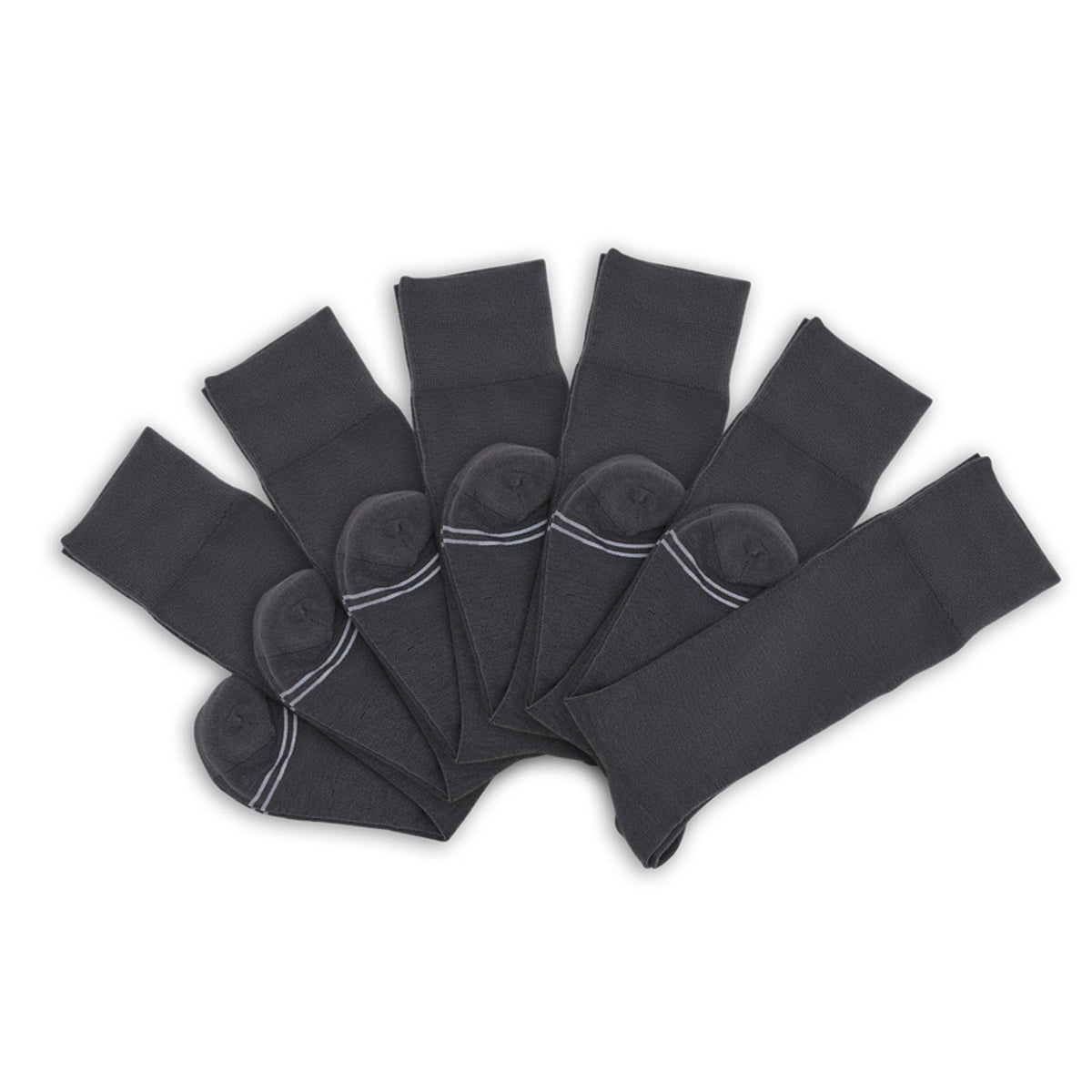 Asher 6-Pack - Charcoal Dress Socks