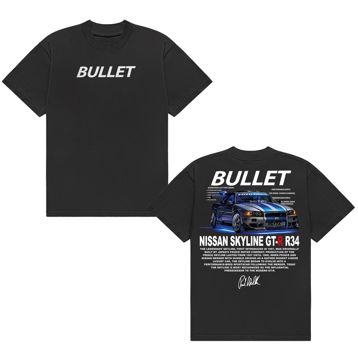 Unisex Car & Letter Print Round Neck Tee, Men's Regular