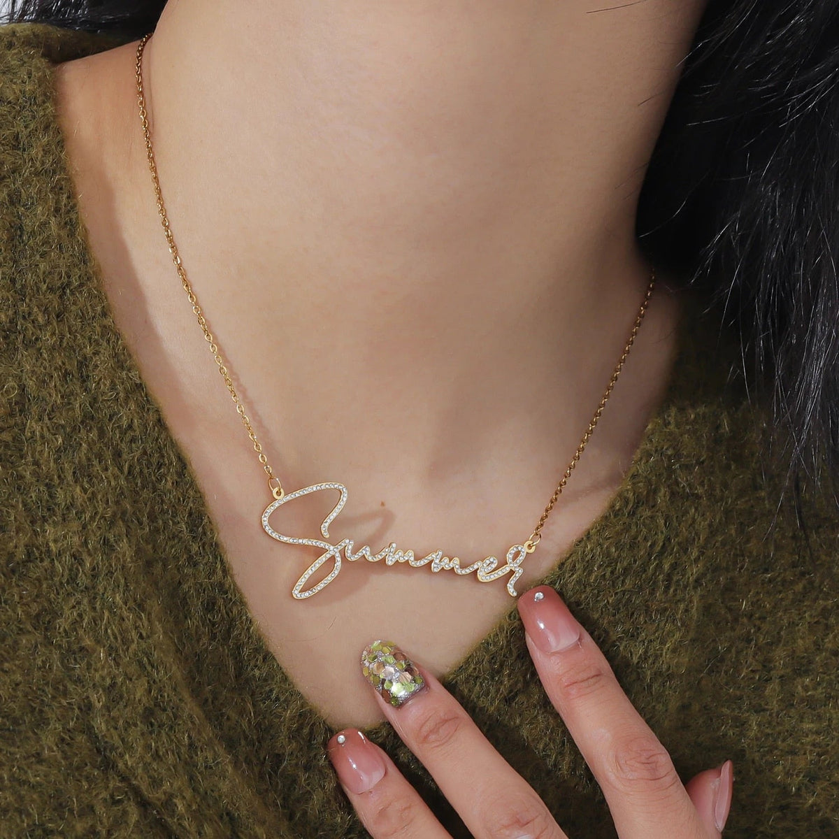 custom diamond name necklace personalized necklace