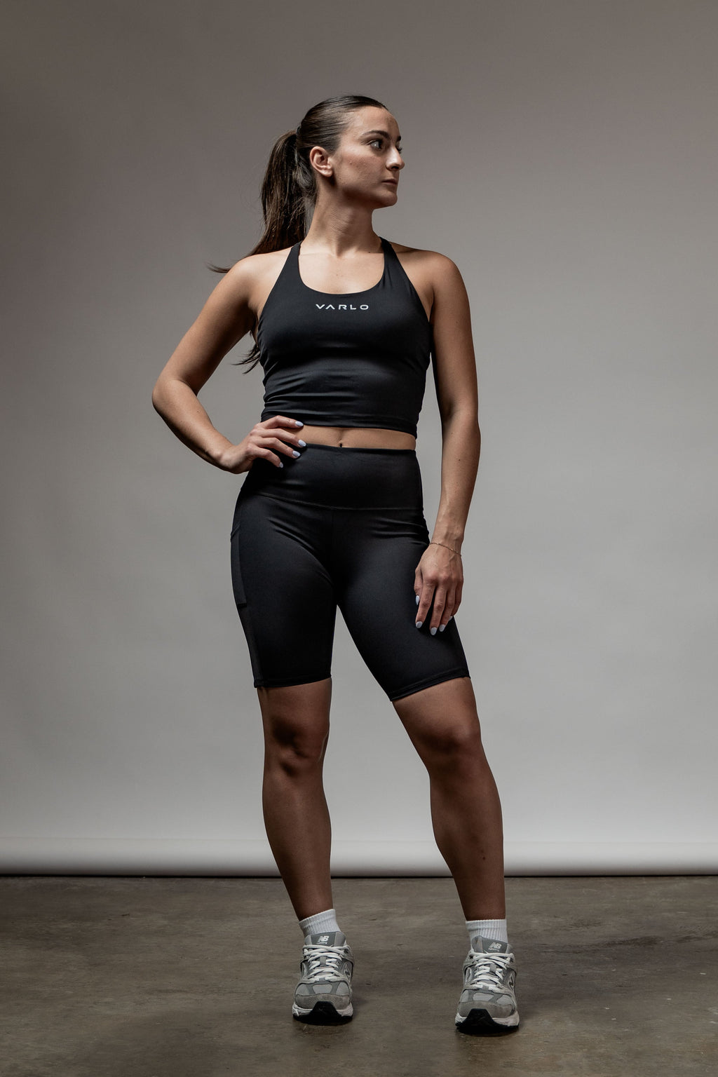 SOHO Women's Technical High Rise Shorts 8" (Black)