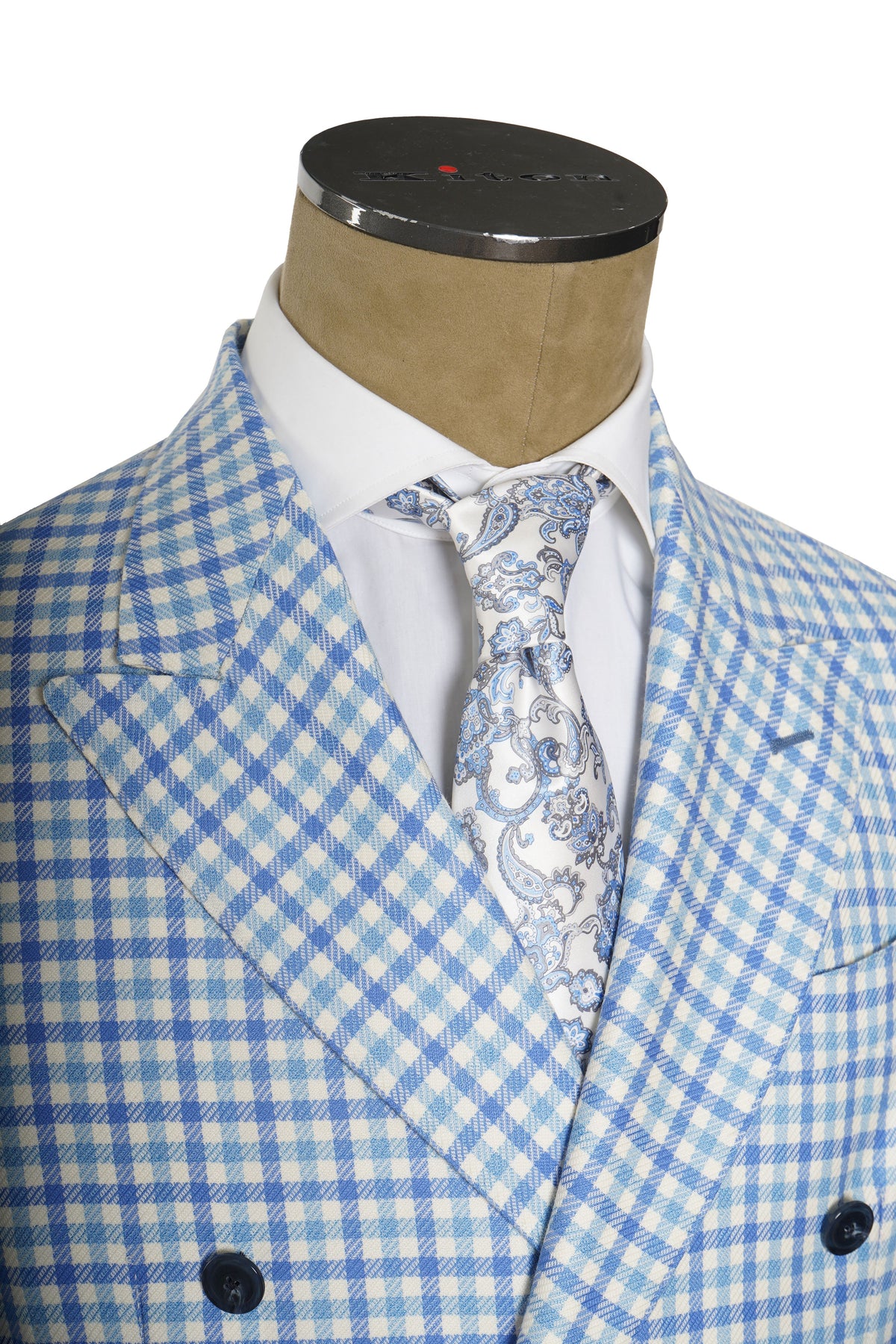 Sartorio Double Breasted Shepherd Check Cashmere Sport Jacket