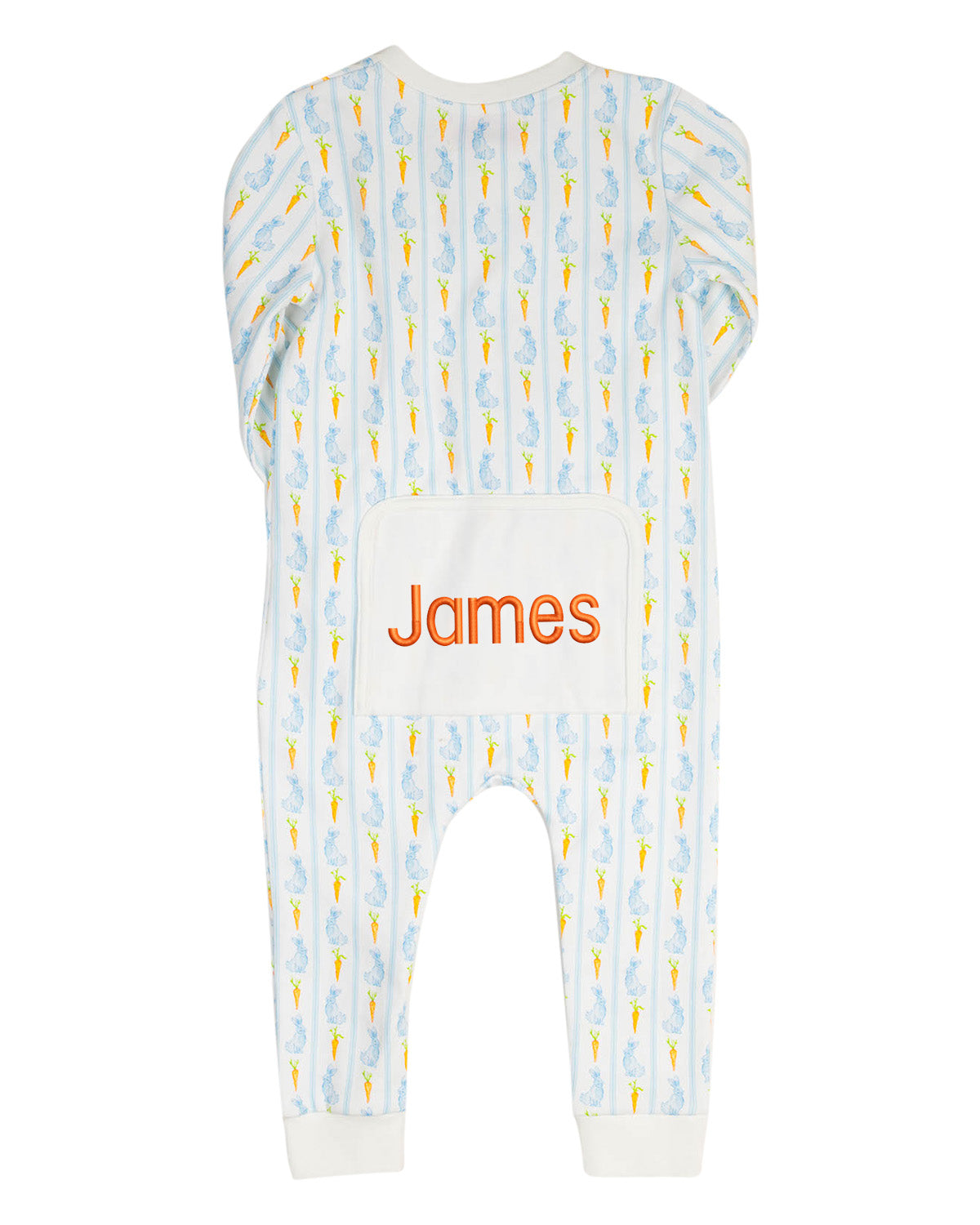 Blue Bunny Knit Zip Up Pajamas-FINAL SALE