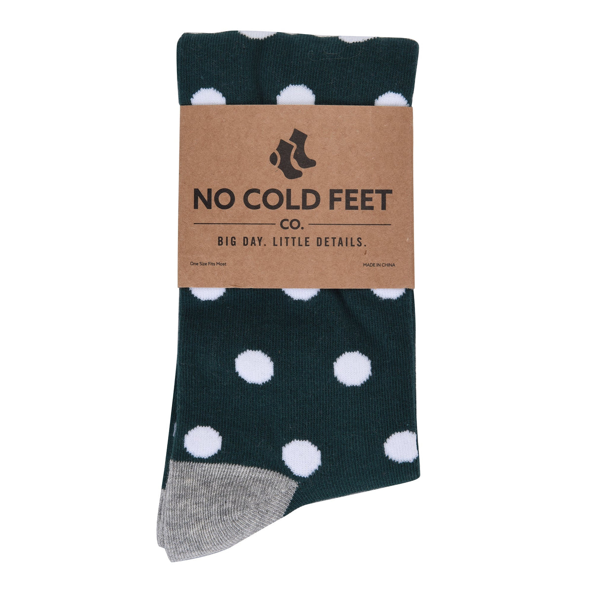 Emerald Green with White Polka Dot Socks