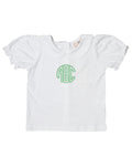 White Knit Girls Short Sleeve Shirt