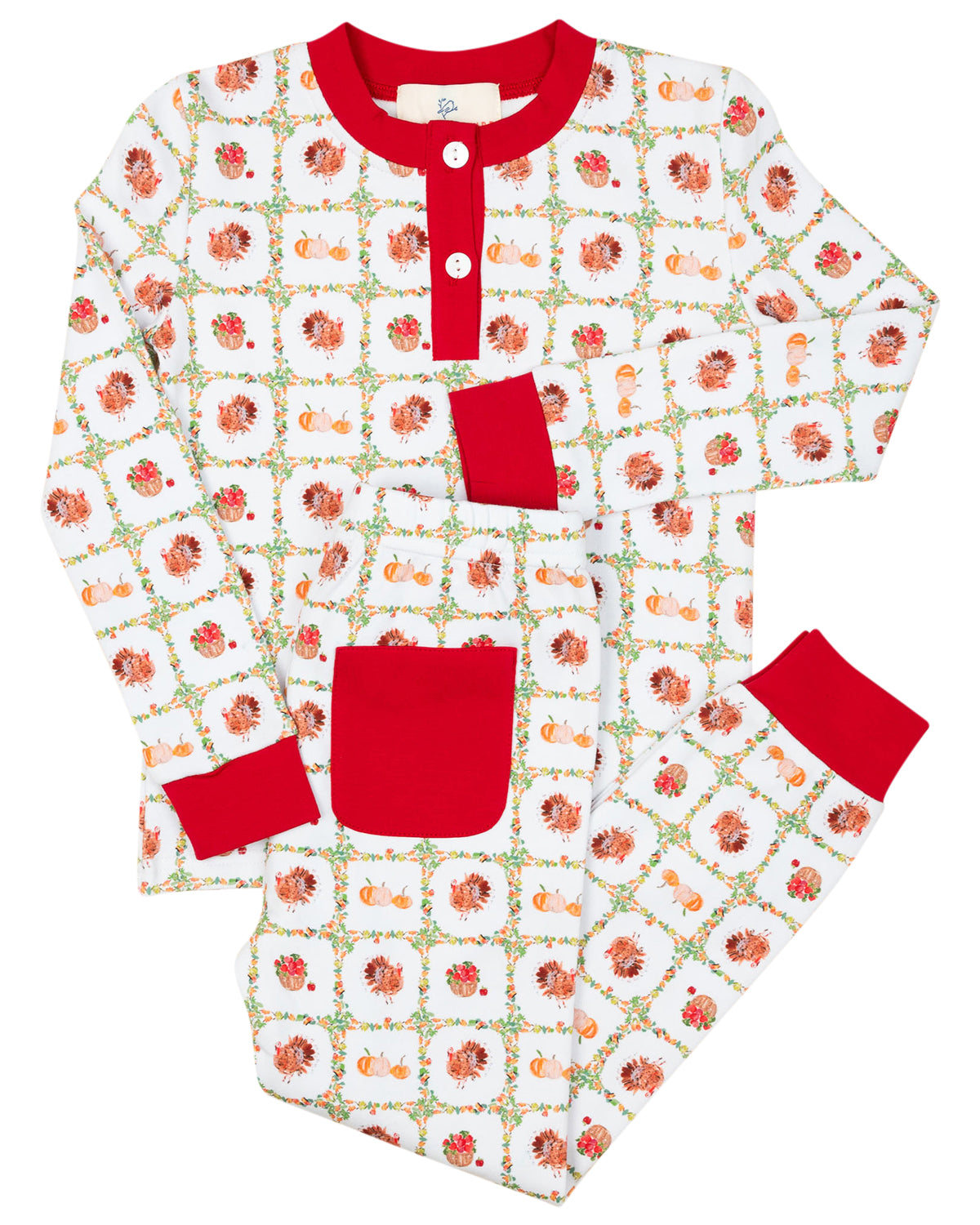 Turkey Time Tartan Knit Pajama Set- FINAL SALE