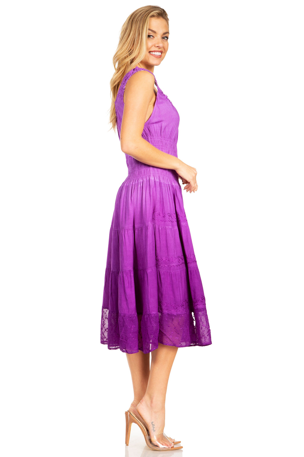Sakkas Spring Maiden Ombre Peasant Dress