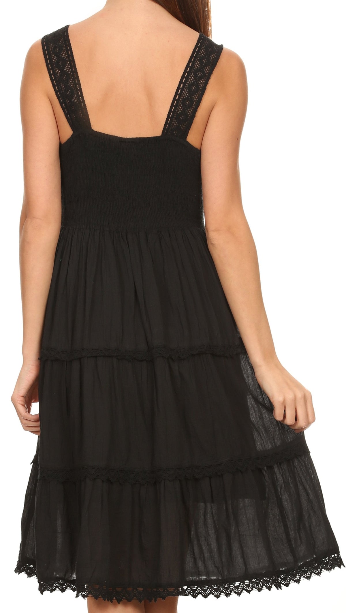 Sakkas Presta Embroidered Lace Tank Dress, Lined & Sleeveless, S–3X