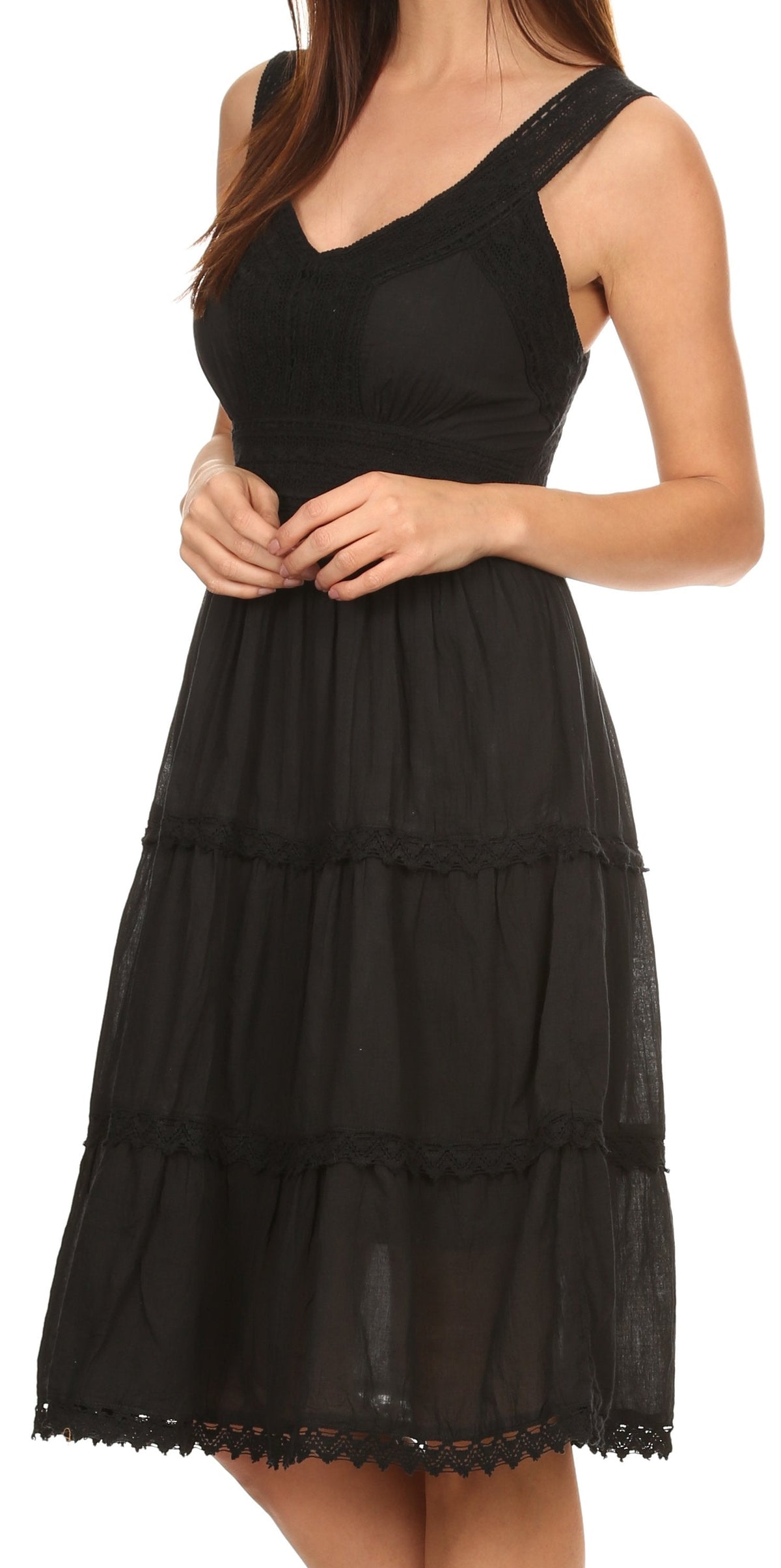 Sakkas Presta Embroidered Lace Tank Dress, Lined & Sleeveless, S–3X