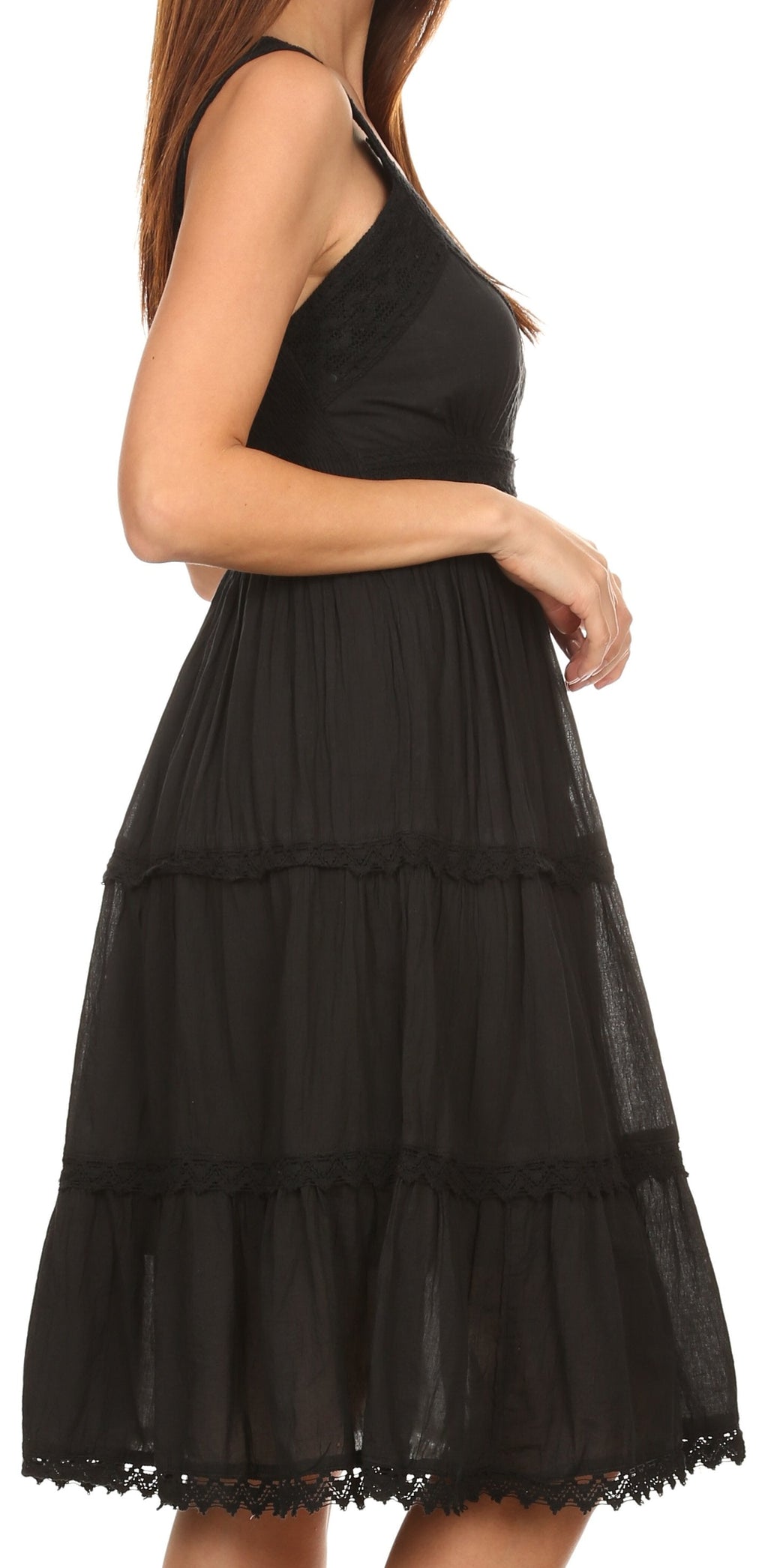 Sakkas Presta Embroidered Lace Tank Dress, Lined & Sleeveless, S–3X