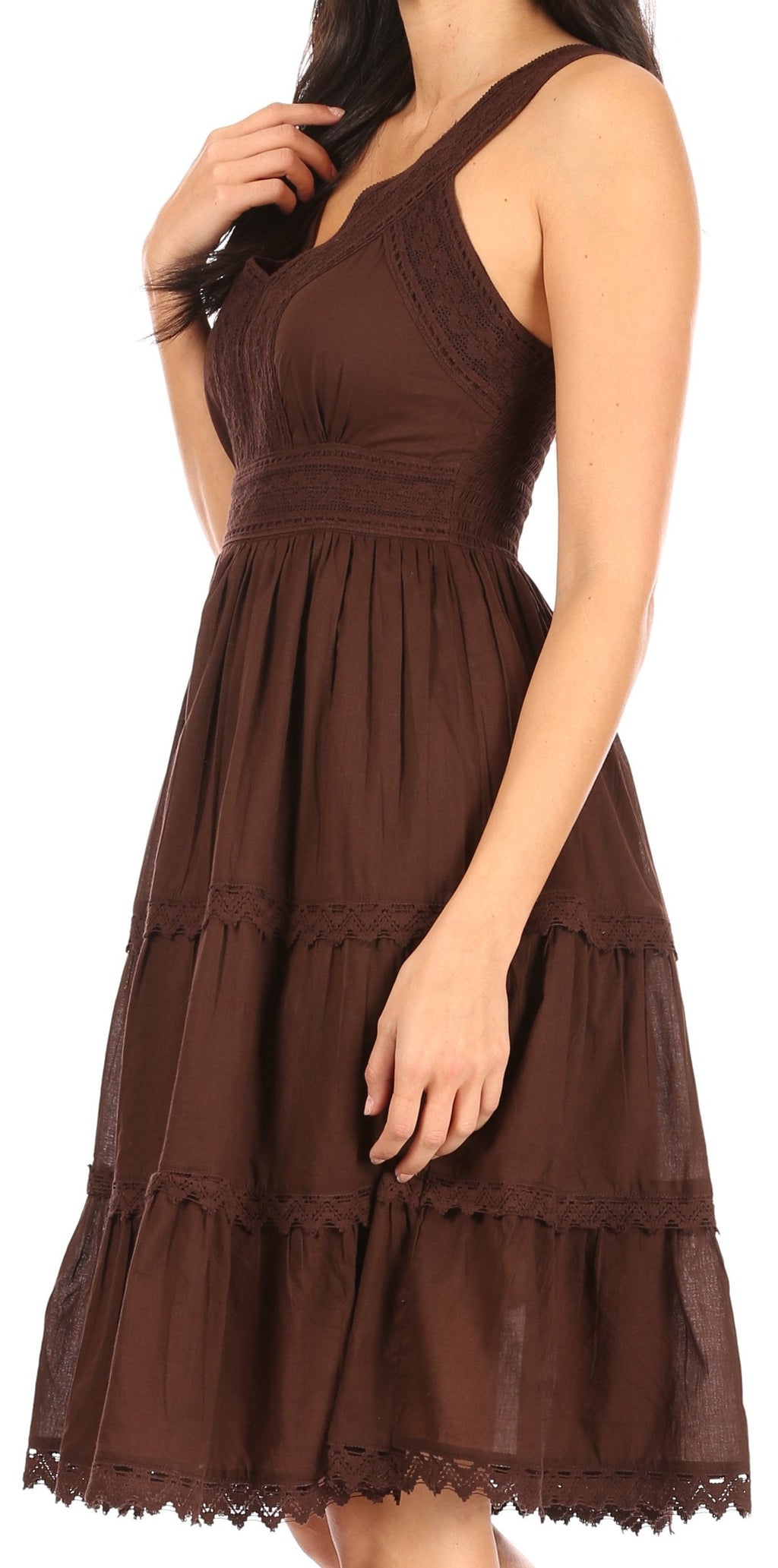 Sakkas Presta Embroidered Lace Tank Dress, Lined & Sleeveless, S–3X