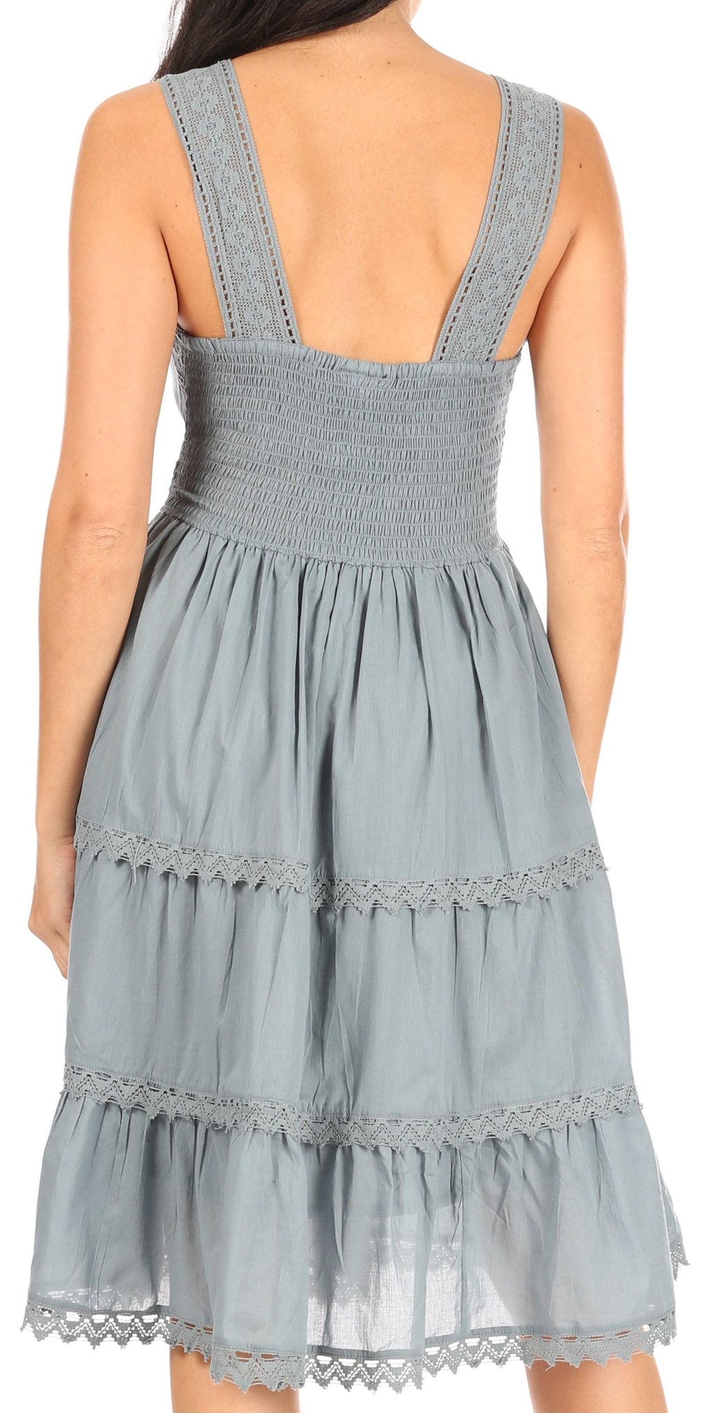 Sakkas Presta Embroidered Lace Tank Dress, Lined & Sleeveless, S–3X