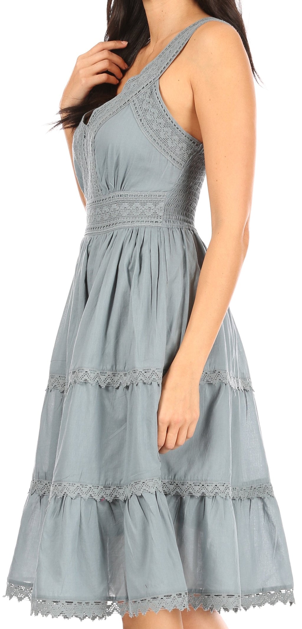 Sakkas Presta Embroidered Lace Tank Dress, Lined & Sleeveless, S–3X