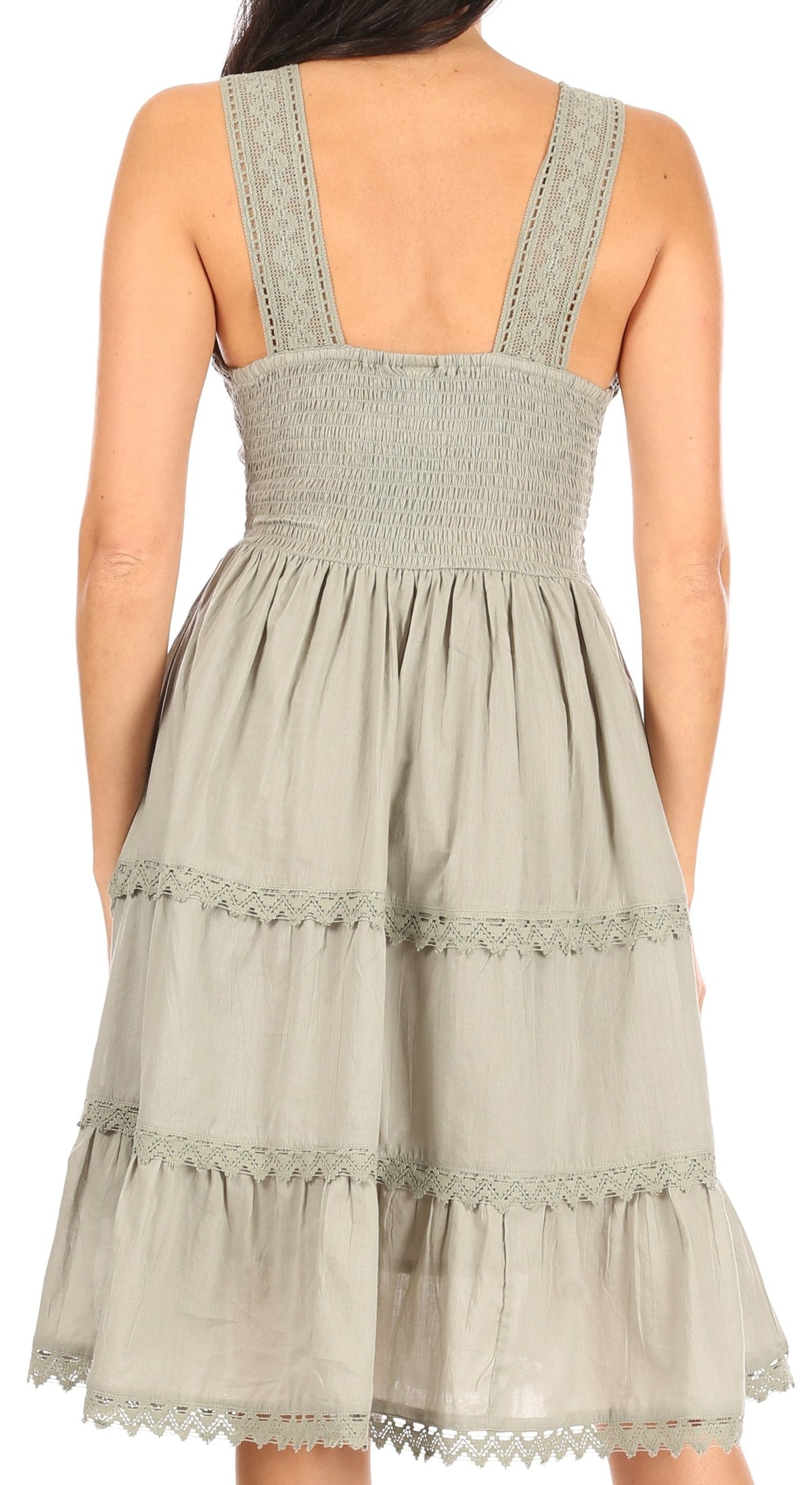 Sakkas Presta Embroidered Lace Tank Dress, Lined & Sleeveless, S–3X